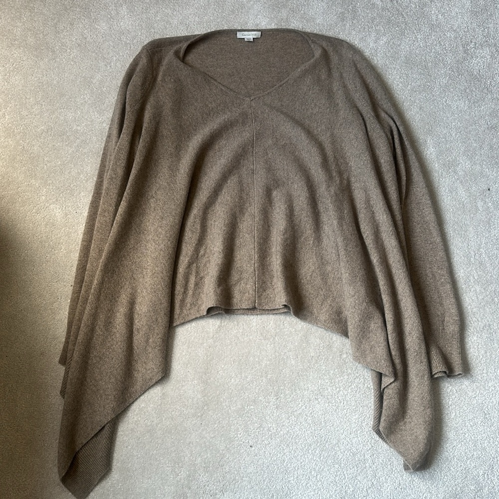 Garnet Hill 100% Cashmere V-Neck Sweater with Relaxed Fit Size Medium